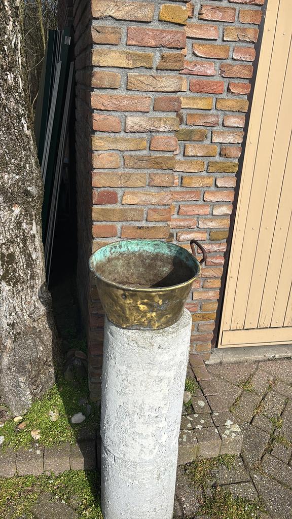Oude zinken emmer met patina - decoratief of functioneel, Ophalen, Gebruikt, Zink, Met handgreep