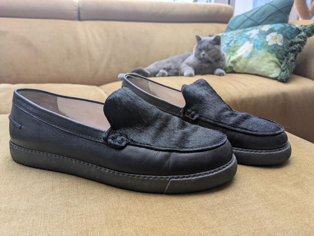 See by Chloe ponyhair zwarte instapschoenen mt 41, Kleding | Dames, Schoenen, Ophalen of Verzenden, Zo goed als nieuw, See by Chloe