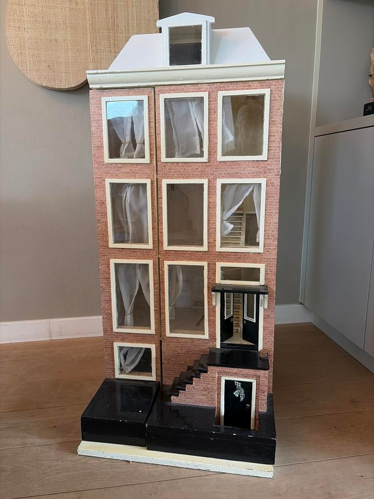 Groot poppenhuis grachtenpand - op te knappen, Verzamelen, Poppenhuizen en Toebehoren, Gebruikt, Poppenhuis, Ophalen