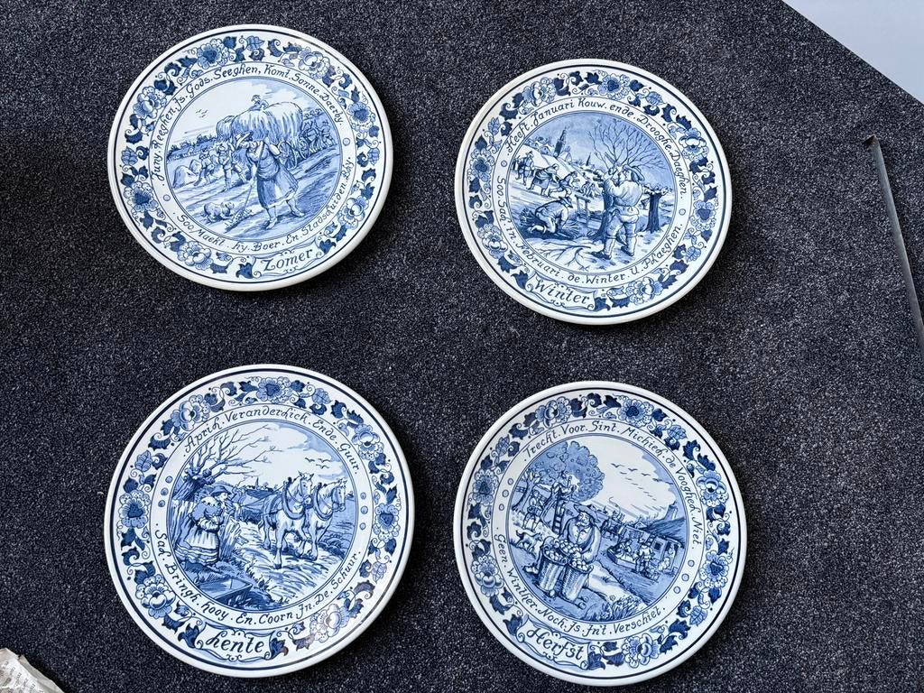 4 oud delft borden, Ophalen