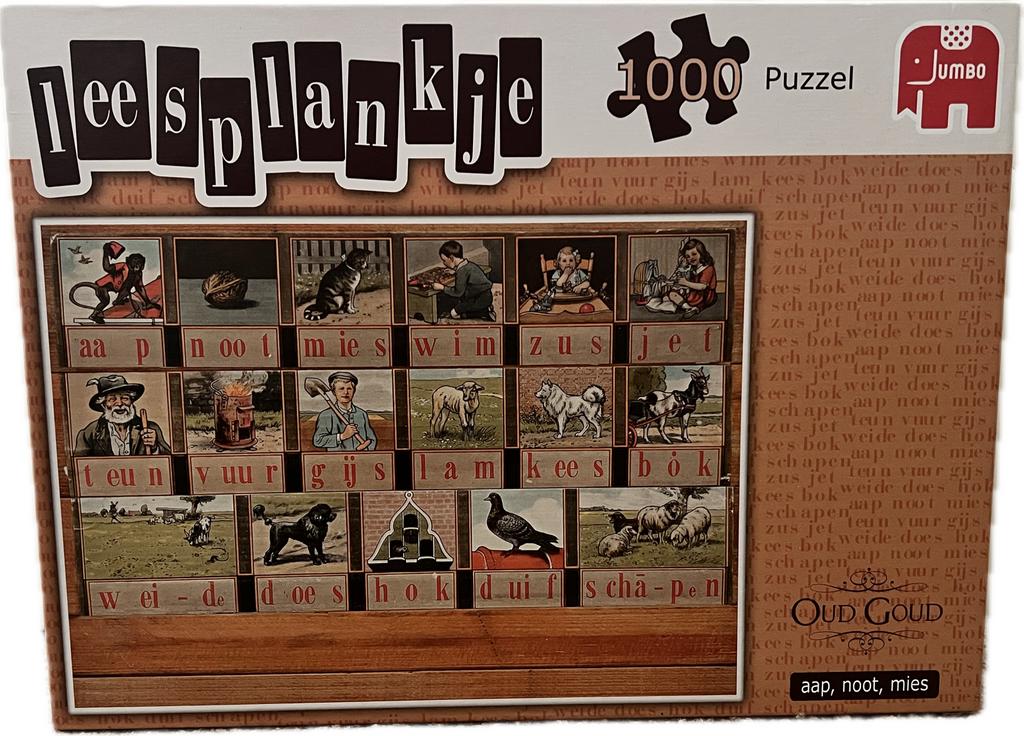 Jumbo Leesplankje Puzzel 1000 stukjes Oud Goud, Ophalen, Meer dan 50 stukjes, Gebruikt, 6 jaar of ouder