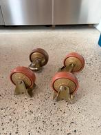 Zwenkwielen en vaste wielen - 12 cm diameter (4 stuks), Doe-het-zelf en Verbouw, Zwenkwielen, Ophalen, Gebruikt