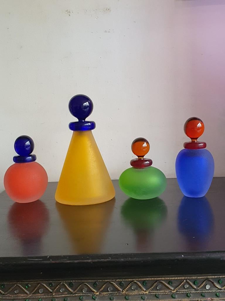 Franco Moretti Scavo Murano Glazen Flesjes, Ophalen of Verzenden, Gebruikt, Parfumfles