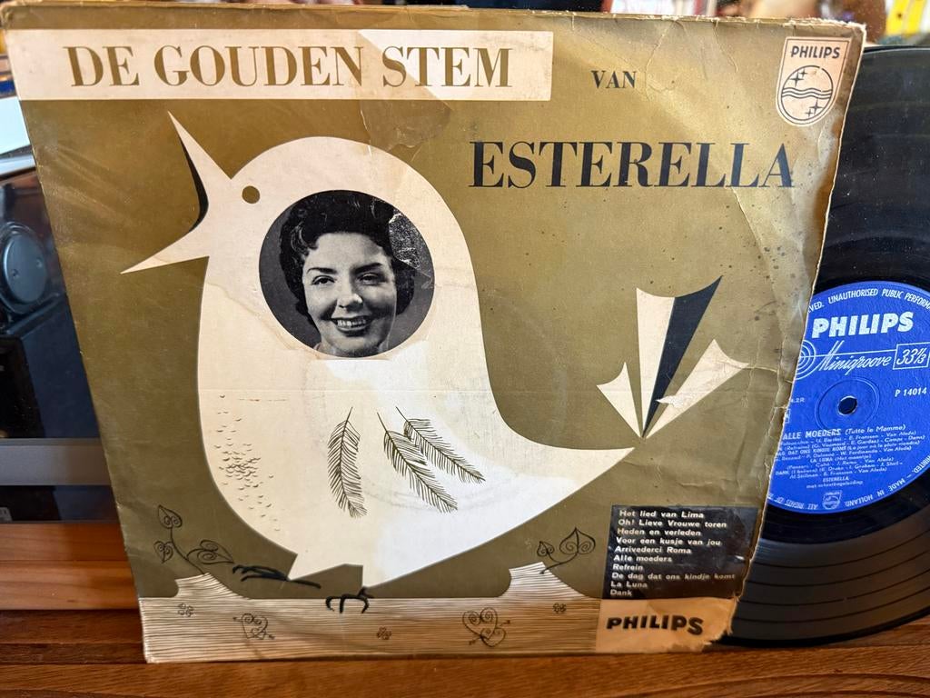 De Gouden Stem van Esterella - Philips Minigroove LP, Ophalen of Verzenden, Gebruikt, Overige formaten
