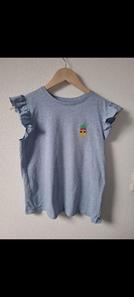 WE T-shirt met ananas print en ruches mouwen, Kinderen en Baby's, Kinderkleding | Maat 170, WE, Meisje, Ophalen of Verzenden, Zo goed als nieuw
