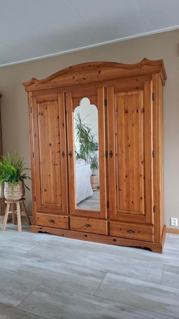 Grenen Hang Leg Kledingkast, Huis en Inrichting, Kasten | Kledingkasten, Ophalen, Gebruikt, 150 tot 200 cm, 50 tot 75 cm