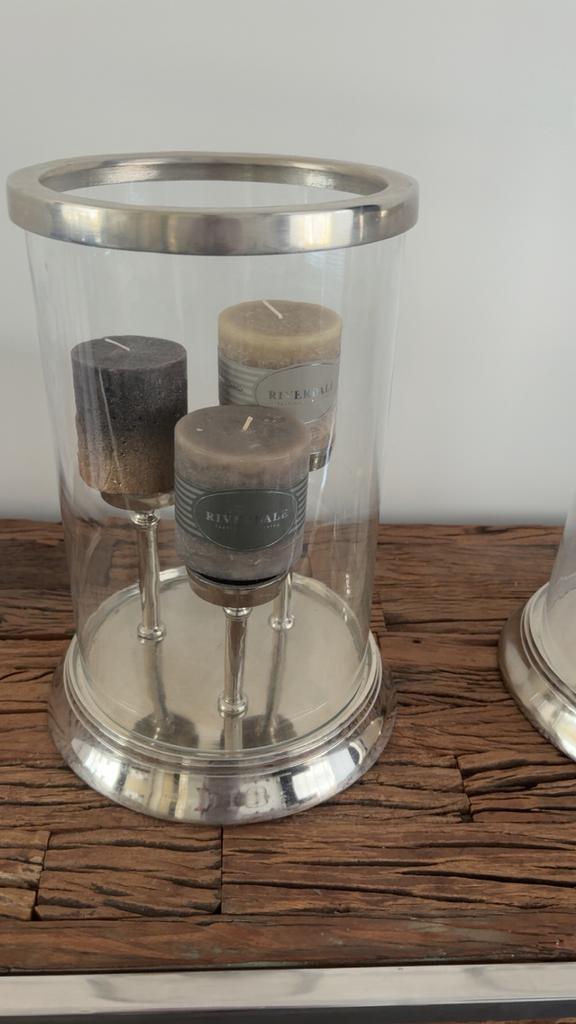 Zilveren Richmond windlichten te koop, Ophalen, Zo goed als nieuw, Metaal