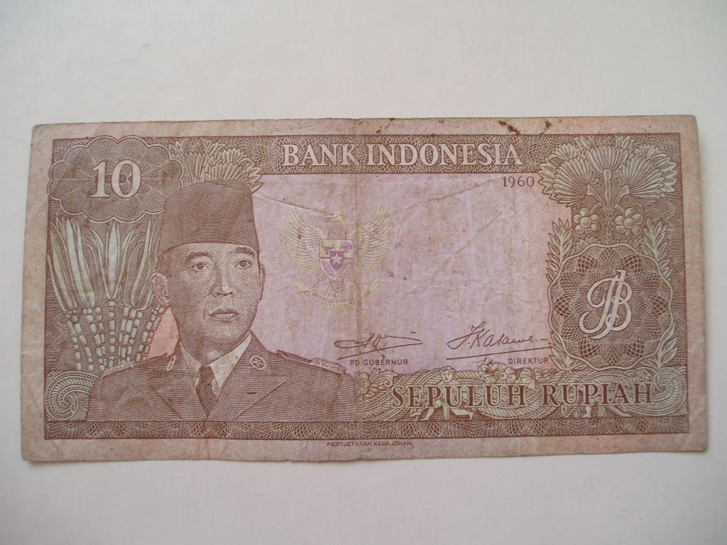153. Indonesia, 10 rupiah 1960 Dr. Ir. Achmed Soekarno., Verzenden, Zuidoost-Azië, Los biljet
