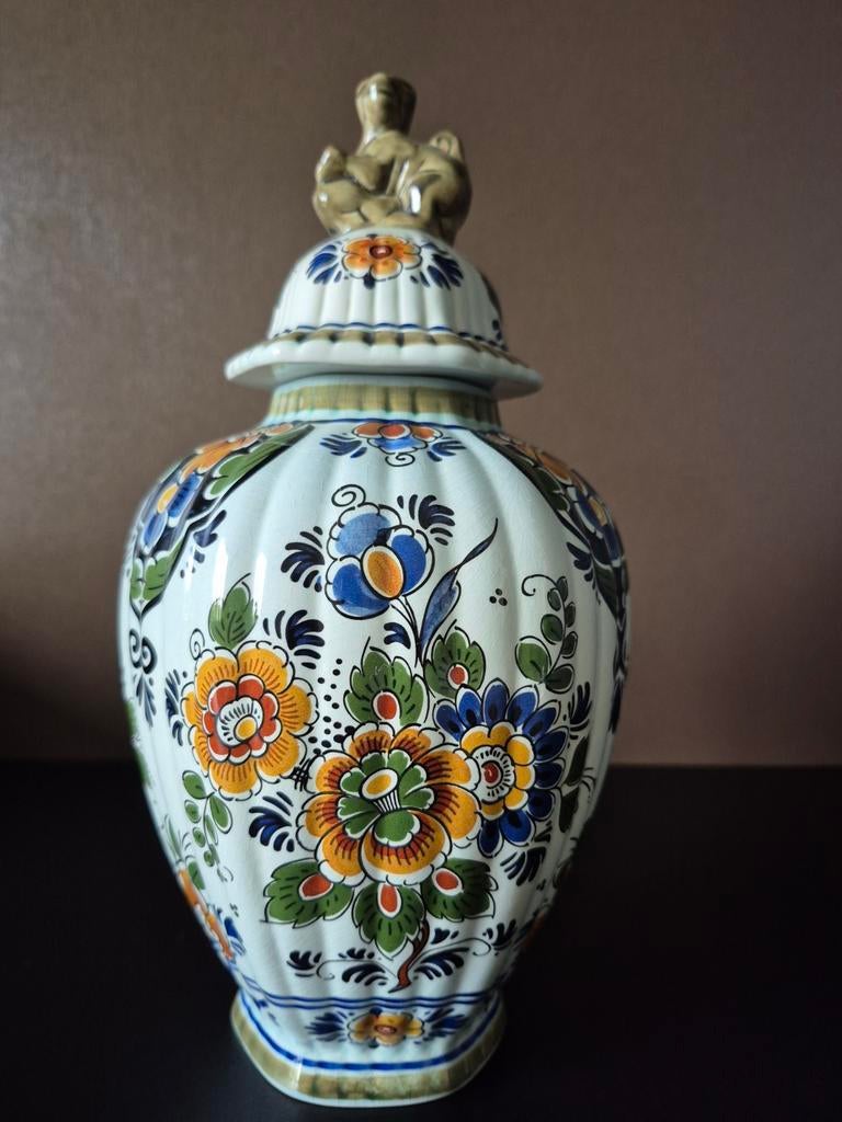 Delft Polychroom Vaas Holland Handwerk model 445, Antiek en Kunst, Antiek | Vazen, Ophalen of Verzenden