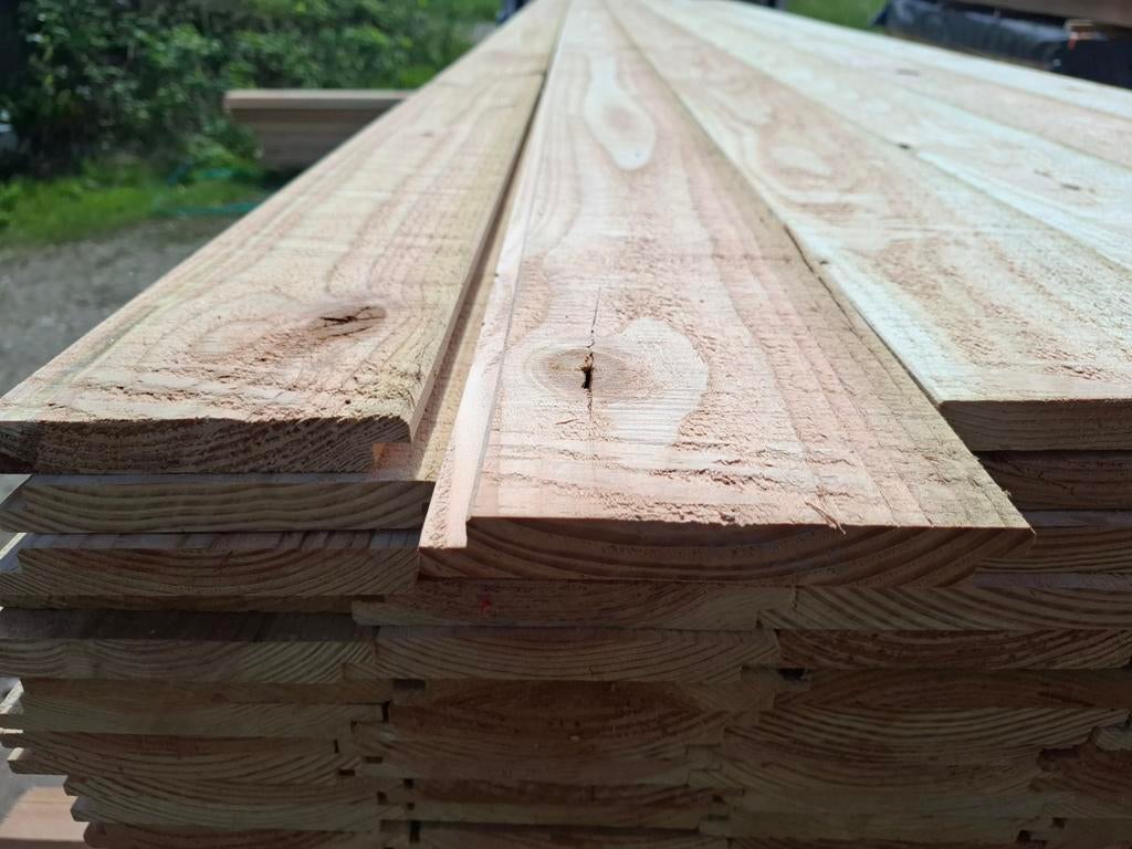 Partij dak wand hout douglas rabat 4 m 30 st bezorgen mogeli, Ophalen, Nieuw, 250 cm of meer, Planken