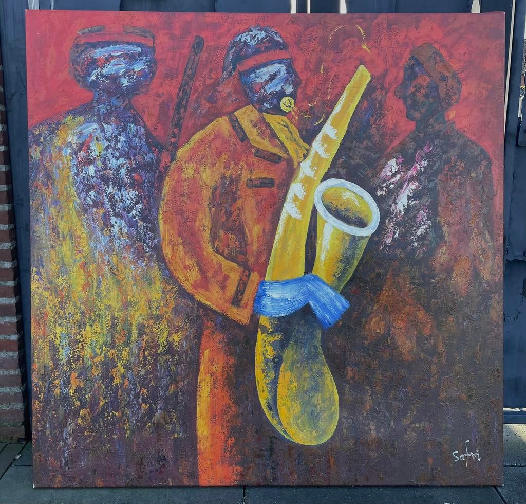 Schilderij "Jazz" van Safri - 150x150 cm, Ophalen, Zo goed als nieuw