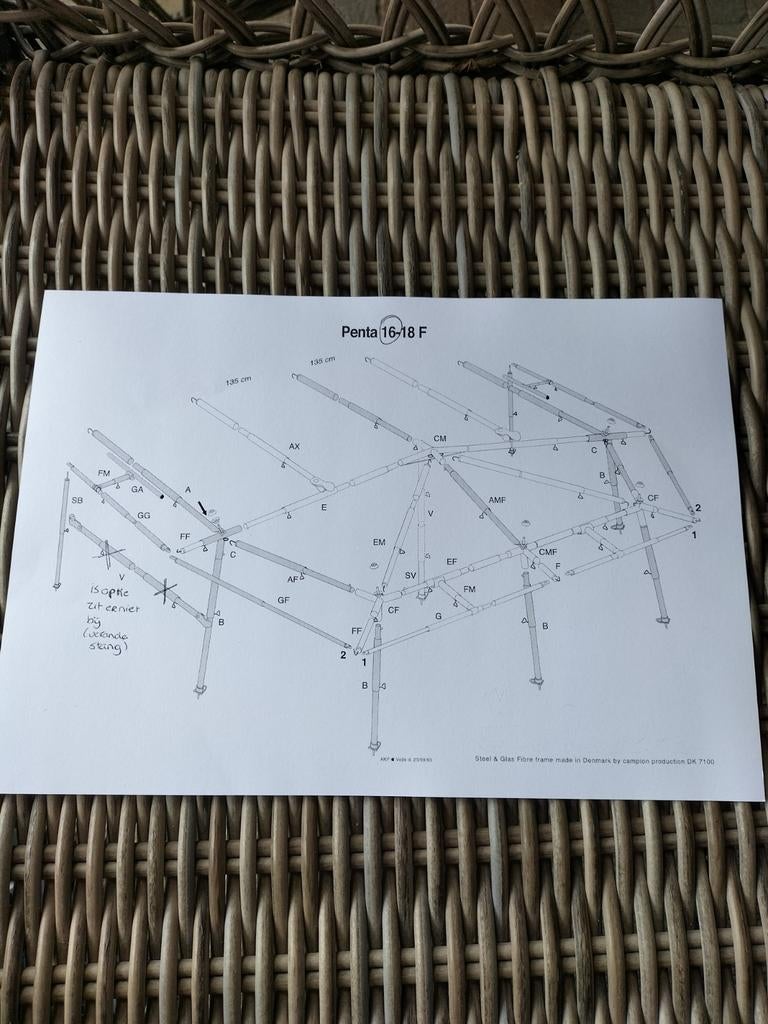 Isabella Penta tentstokken Staal /Inox maat G16, Caravans en Kamperen, Tenten, Ophalen