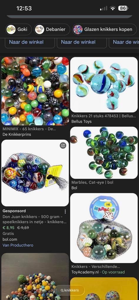 Gezocht: Knikkers - Diverse soorten en maten, Ophalen, Gebruikt