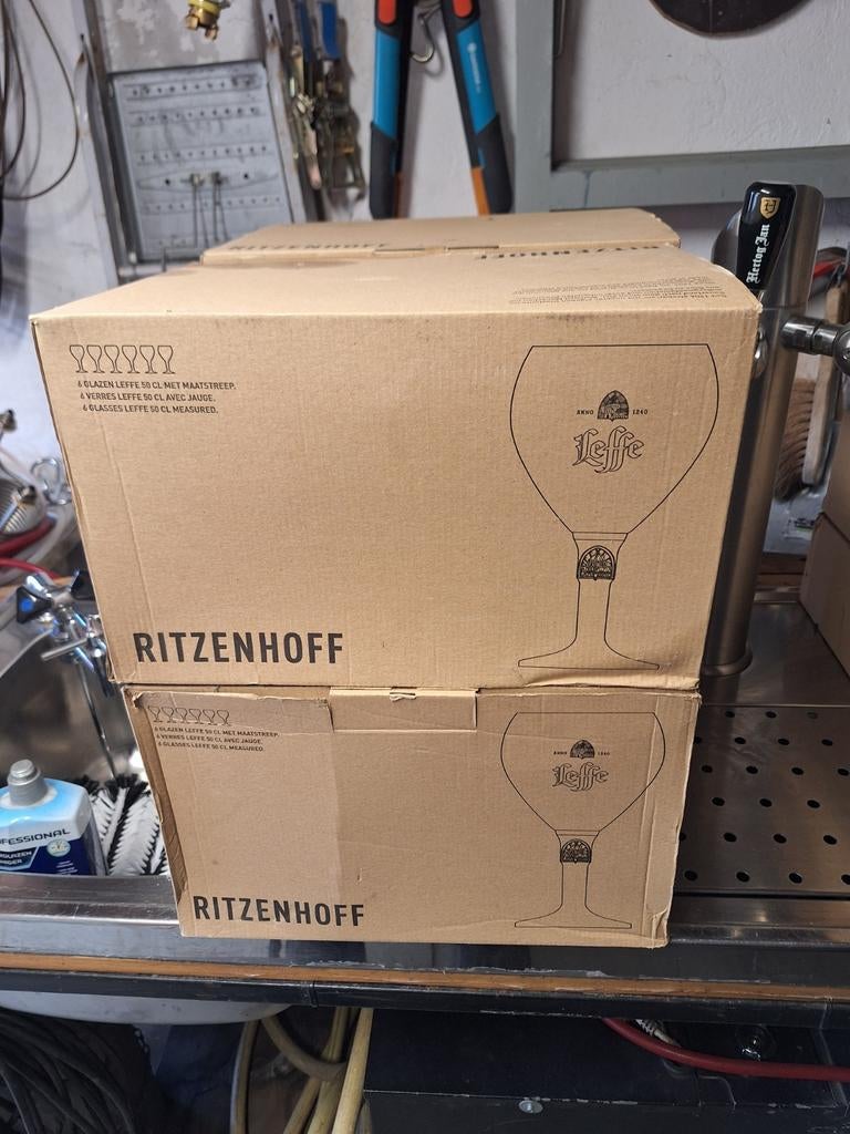 Leffe bierglazen 50cl 24x, Ophalen of Verzenden, Nieuw, Glas of Glazen, Leffe