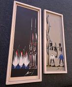 2 Abstracte afrikaanse prenten jaren 60, Ophalen of Verzenden