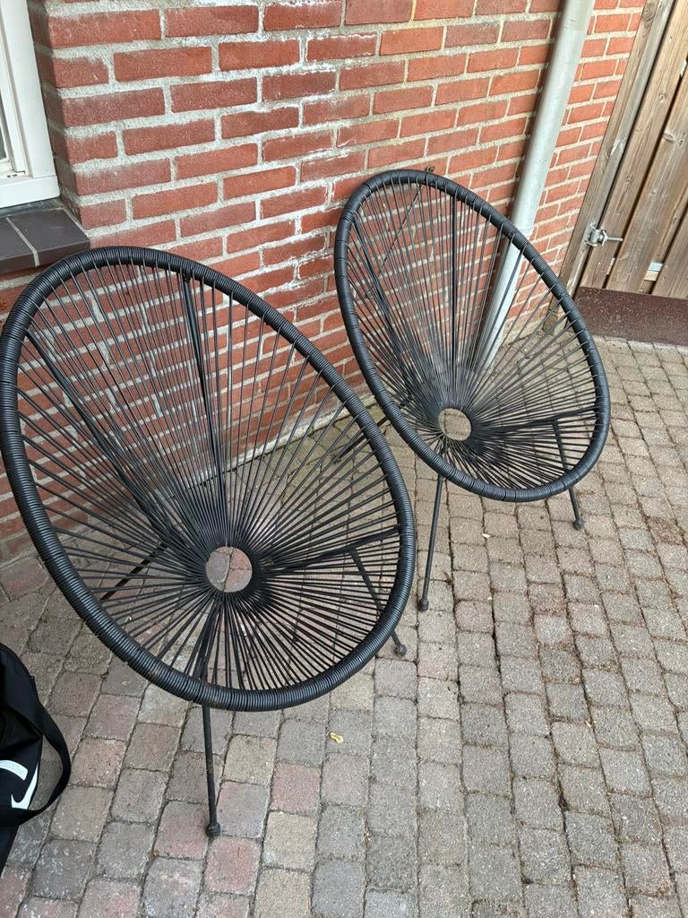 Tuinstoel zwart, Ophalen of Verzenden, Zo goed als nieuw, Kunststof