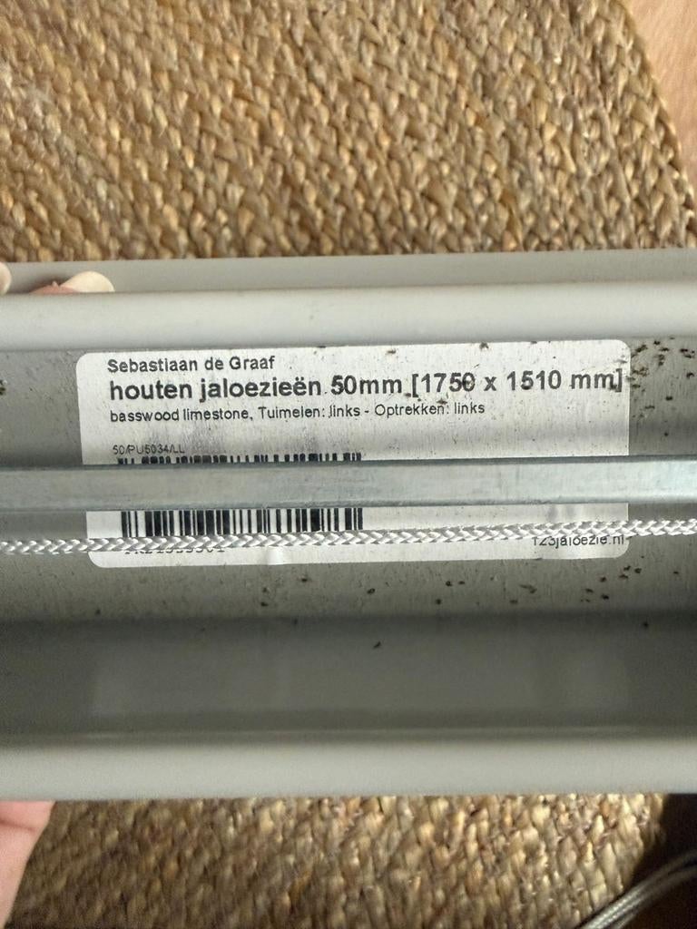 Houten Jaloezieën 1750x1510mm + 1750x1860 mm., 150 tot 200 cm, Ophalen of Verzenden, Zo goed als nieuw, 150 tot 200 cm
