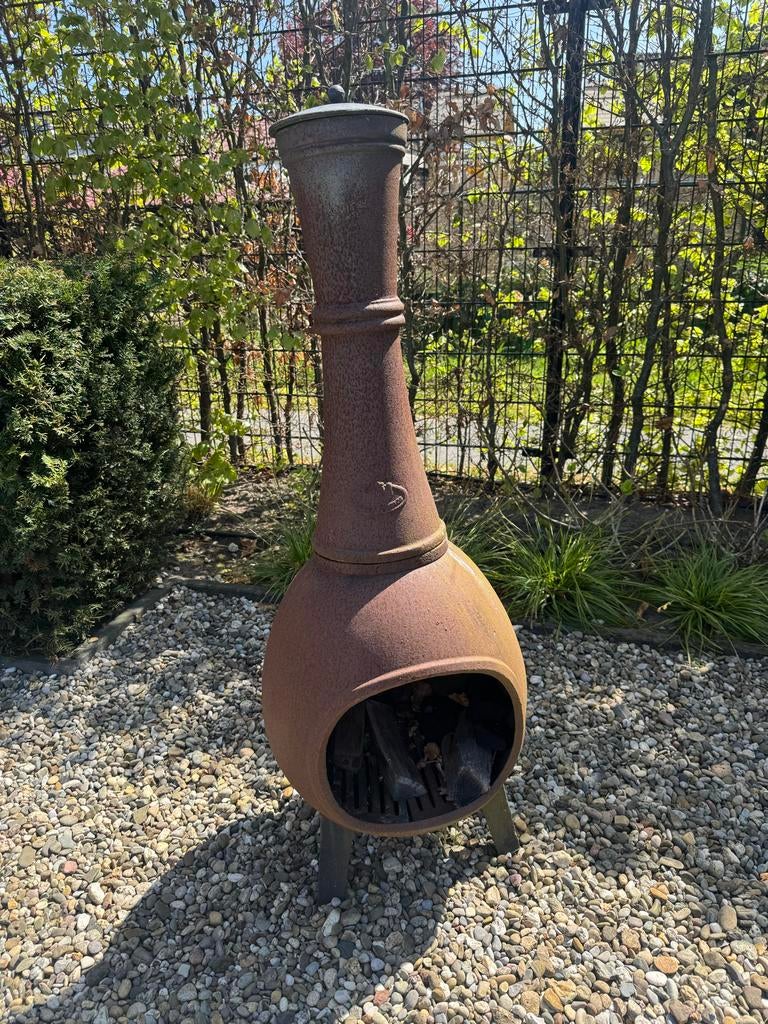 Rustieke gietijzeren terrashaard/vuurkorf, Ophalen of Verzenden, Gebruikt