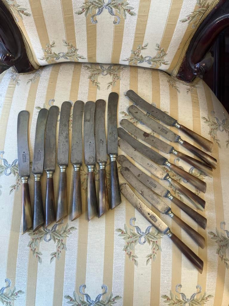 Set van 16 antieke messen F. Herder Abr. Sohn Solingen, Antiek en Kunst, Ophalen of Verzenden