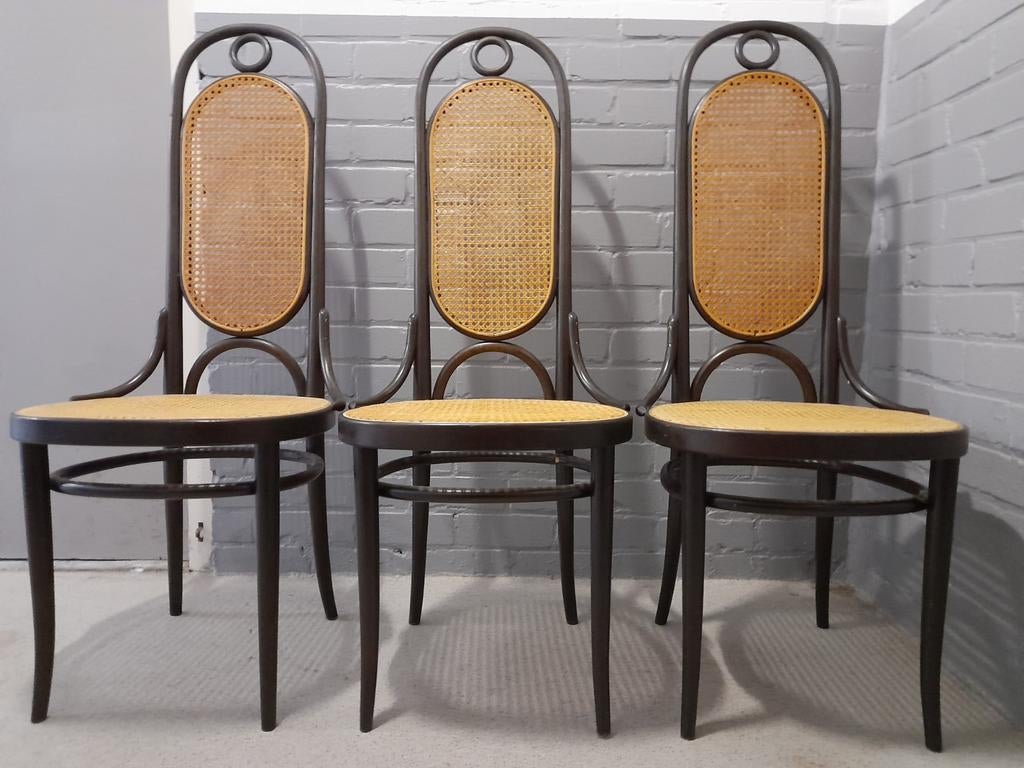 Stoel Thonet 78 webbing (3X) - zgan, Ophalen, Zwart, Zo goed als nieuw, Hout