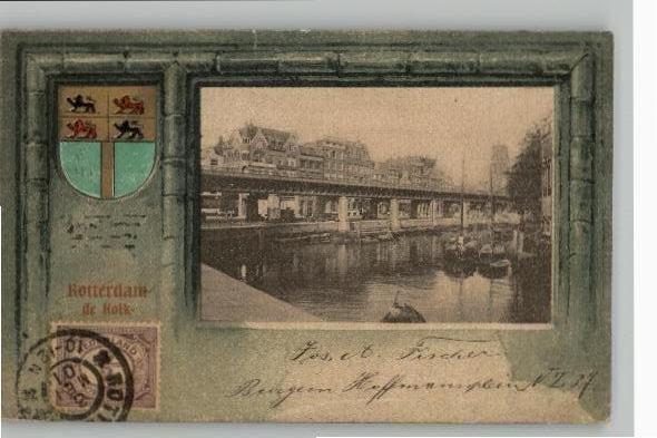 Rotterdam De kolk met 4 postzegels naar Kreta st 1901, Verzenden, Voor 1920, Gelopen, Zuid-Holland
