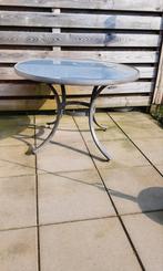 Ronde glazen tuintafel, Tuin en Terras, Tuintafels, Ophalen of Verzenden, Gebruikt, Rond