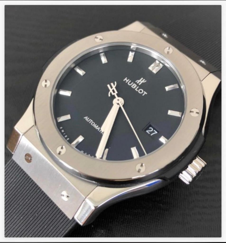 Hublot Classic Fusion titanium zwart, Sieraden, Tassen en Uiterlijk, Horloges | Heren, Ophalen of Verzenden