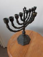 joodse kandelaar,    9-armig, Antiek en Kunst, Ophalen of Verzenden, Koper of Brons