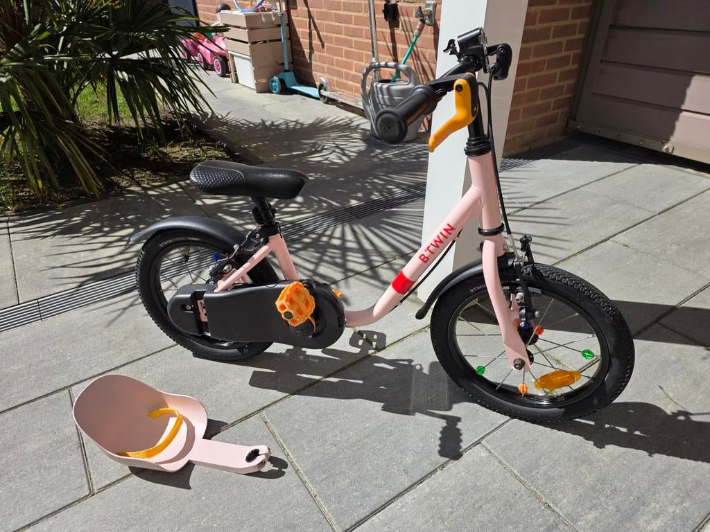 BTWIN DISCOVER 500 2-in-1 Kinderfiets/Loopfiets 14 inch, Fietsen en Brommers, Fietsen | Kinderfietsjes, Ophalen, Zijwieltjes, Gebruikt
