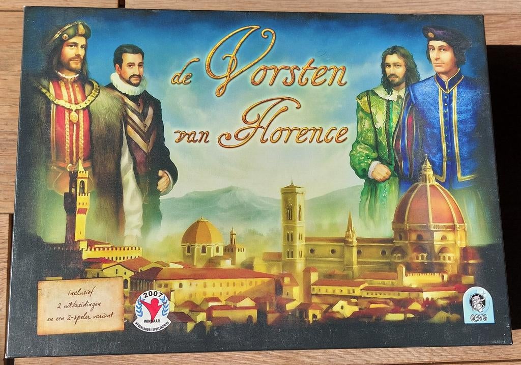 De Vorsten van Florence bordspel (incl. 2 uitbreidingen), Vijf spelers of meer, Ophalen of Verzenden, Zo goed als nieuw, QWG