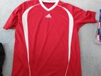 Adidas sportshirt korte mouw donkerrood witte accenten, Ophalen of Verzenden, Zo goed als nieuw, Maat 56/58 (XL), Rood