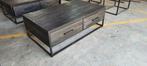 Zwarte mangohouten salontafel van 120x70cm, Huis en Inrichting, Tafels | Salontafels, 100 tot 150 cm, Nieuw, Metaal, Minder dan 50 cm