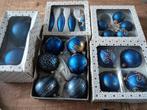 21 blauwe kerstballen en een piek, Diversen, Kerst, Ophalen of Verzenden, Zo goed als nieuw