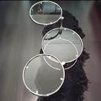 Vintage 70’s Milo Baughman Leitmotiv Draaibare salontafel, Rond, 55 tot 75 cm, Glas, Ophalen
