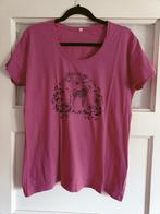 Shirt maat XXL Roze met print dames, Maat 46/48 (XL) of groter, Ophalen of Verzenden, Zo goed als nieuw, Korte mouw