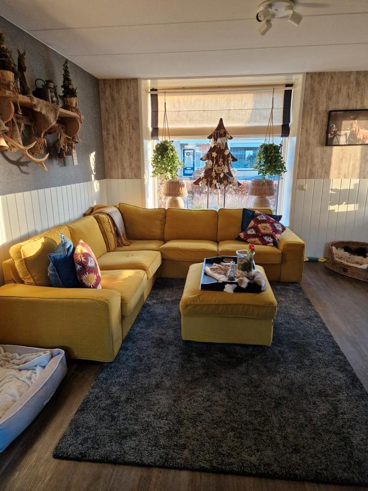 Ikea Kivik hoekbank, eethoek met 4 stoelen en hocker, Huis en Inrichting, Banken | Sofa's en Chaises Longues, Gebruikt, Vierpersoons of meer