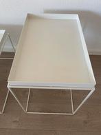 HAY Tray bijzettafel wit,  40x60 cm, Metaal of Aluminium, 55 tot 75 cm, Zo goed als nieuw, Modern