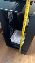 Zwarte TV meubel met glazen planken, Computers en Software, Serverkasten, Ophalen, Gebruikt, Glas