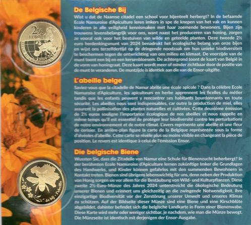 2x 2,50 euro Belgie 2024 - James Ensor en Belgische Bij - BU, Postzegels en Munten, Munten | Europa | Euromunten, Setje, Overige waardes