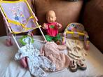 Baby Born pop met buggy en kinderstoel, Ophalen of Verzenden, Gebruikt, Babypop