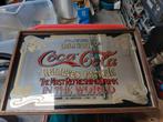Mooie grote coca cola spiegel  het is een oude, Antiek en Kunst, Ophalen of Verzenden, Rechthoekig