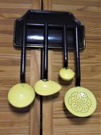 oud emaille Lepelrek/ zwart emaille keukenrek met lepels, Ophalen of Verzenden
