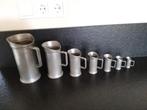 Verzameling 90% engeltjes tin in perfekte staat 7 maatbekers, Antiek en Kunst, Antiek | Tin, Ophalen