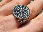Vanoli - 925 zilver ring viking Odin schild maat 18 18,75, 18 tot 19, Vanoli, Amsterdam, Heer
