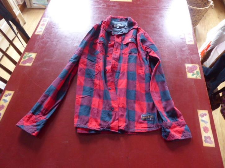 rood geblokt overhemd mt 164/170 Unlocked, Kinderen en Baby's, Kinderkleding | Maat 164, Gebruikt, Jongen, Overhemd of Blouse