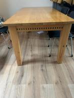 Prachtige eettafel eikenhoutentafel + 4 gispen stoelen, Huis en Inrichting, Stoelen, Ophalen, Blauw, Zo goed als nieuw, Vier