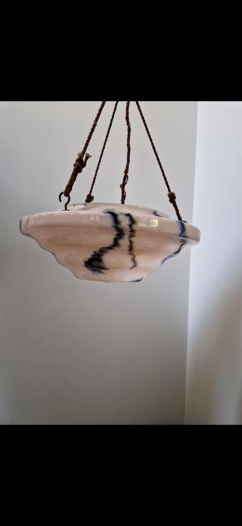 ART DECO PLAFONDLAMP, Huis en Inrichting, Lampen | Kroonluchters, Zo goed als nieuw, Glas, Ophalen of Verzenden