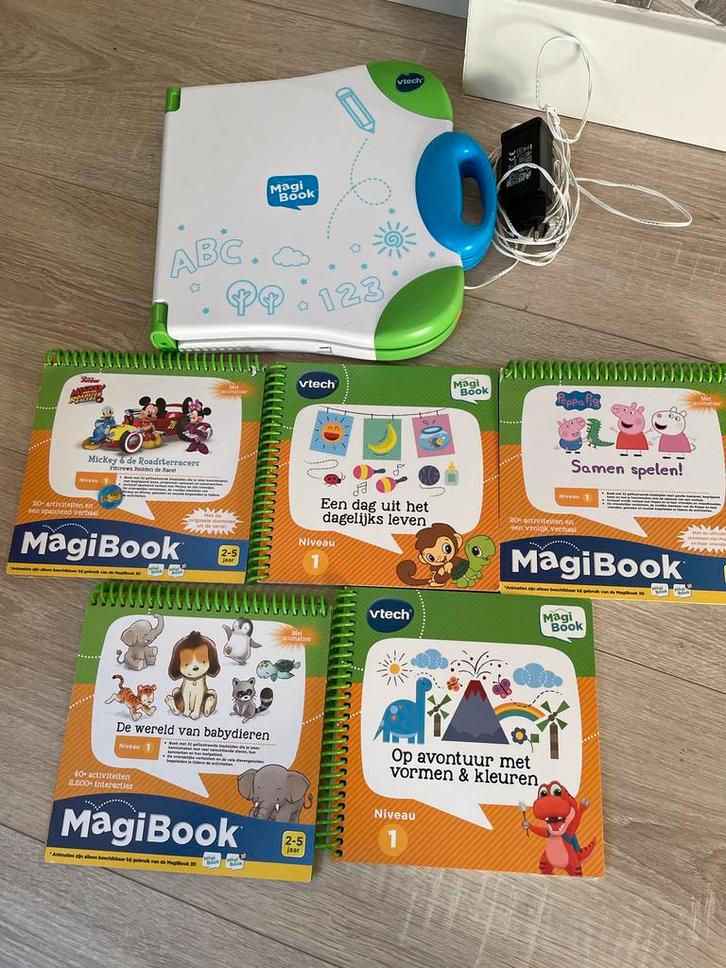VTech Magibook + 5 Leerzame Boekjes, Kinderen en Baby's, Speelgoed | Educatief en Creatief, Gebruikt, Taal en Lezen, Met geluid