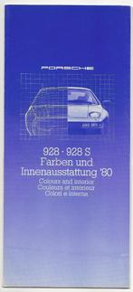 Porsche 928 928 S kleuren bekleding brochure 1980, Ophalen of Verzenden, Zo goed als nieuw, Porsche