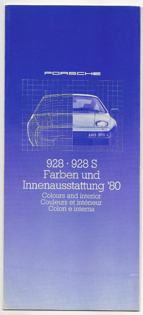 Porsche 928 928 S kleuren bekleding brochure 1980, Boeken, Auto's | Folders en Tijdschriften, Zo goed als nieuw, Porsche, Ophalen of Verzenden